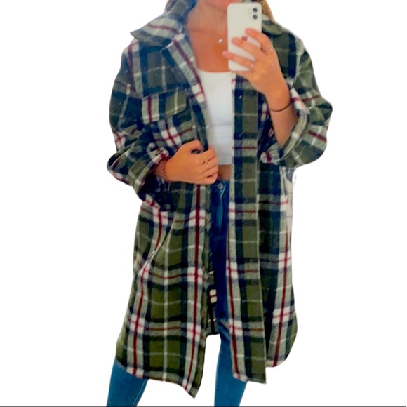 Fashion Nova Jackets & Coats Fashion Nova Plaid Oversized Coat Size